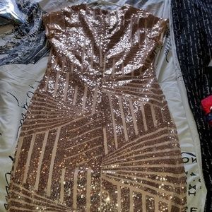 Rose Gold Party Sequined Dress